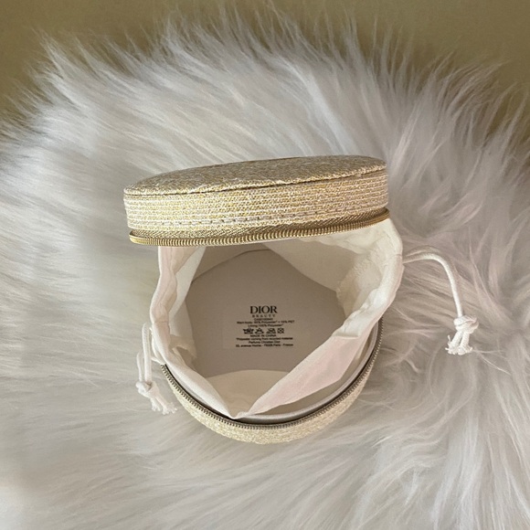 Dior jewelry/ makeup travel trousse pouch gold glitter new in box - Picture 5 of 8
